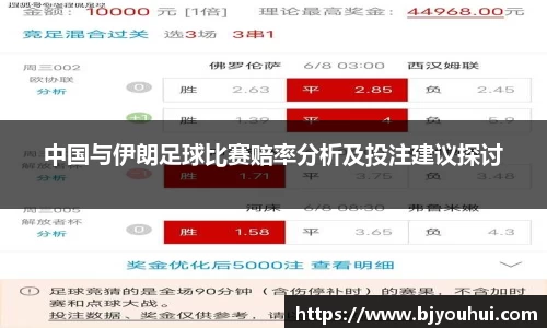 中国与伊朗足球比赛赔率分析及投注建议探讨